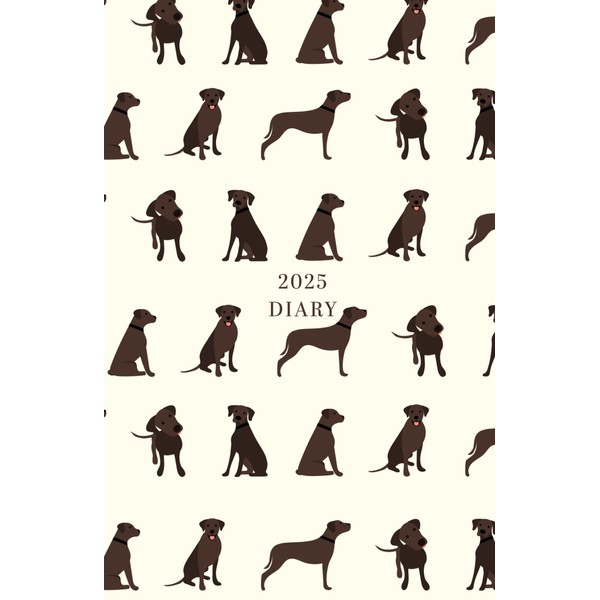 2025 Week to View Diary, Labrador Pattern Design: Stylish Planner