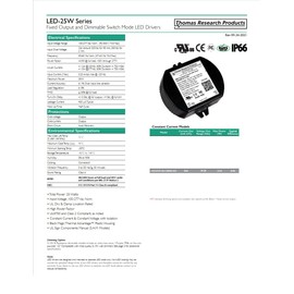 Hubbell Thomas Research Products LED25W-28-C0850-D Constant Current LED Driver, Dimmable, 25 watts, High Power Factor