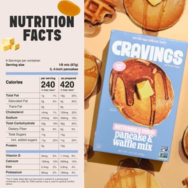 Cravings by Chrissy Teigen Pancake and Waffle Mix, Gluten free, Buttermilk Mochi Pancake & Waffle Mix, 3 Ingredients Mix, Makes 18 Pancakes, 14.2 oz (Pack of 3)