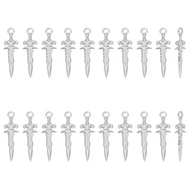 UNICRAFTALE Dagger Charms 304 Stainless Steel Sword Pendant Mini Sword Bookmark Hypoallergenic Punk Earring Charms Metal Dagger Pendant for DIY Jewellery Making, Stainless Steel