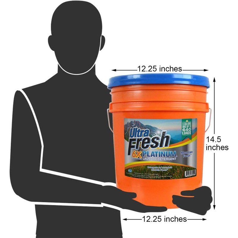 Ultra Fresh 5 Gallon Liquid Laundry Detergent Washing Soap for