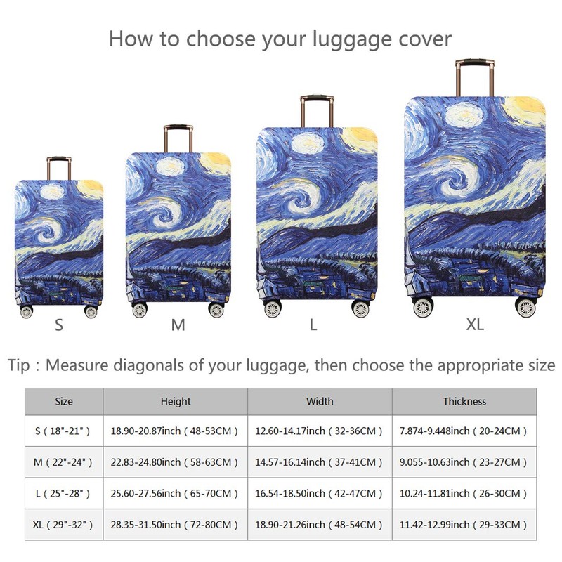 TRAVELKIN Thickened Luggage Cover 18/24/28/32 Inch Suitcase Spandex Protective Cover