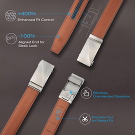 cioval Ratchet Belt for Men - Genuine Leather, Custom Fit, Stylish and Durable (35mm)