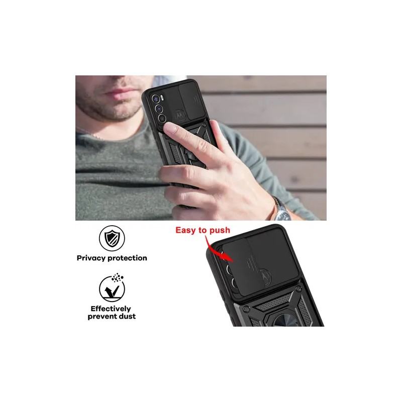 Funda Moto G60 Uso Rudo Antigolpes Tapa Cámara Deslizante Soporte