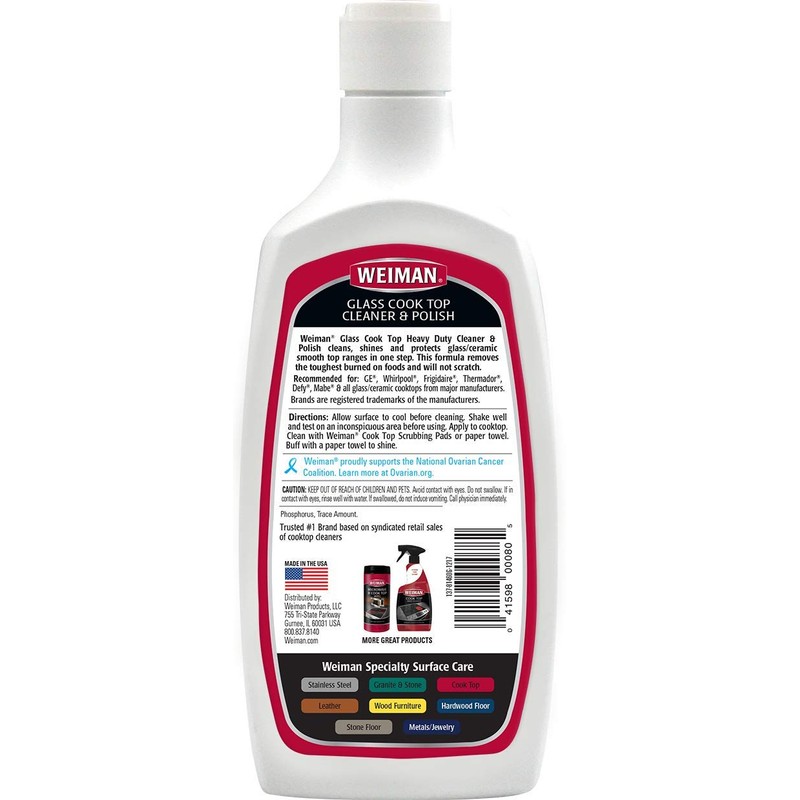 Weiman Stainless Steel Cleaner & Cooktop Heavy Duty Polish -