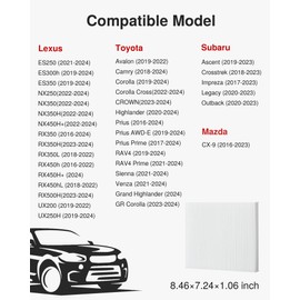 Puroma Cabin Air Filter, Replacement for CP157, CF12157, Compatible with Subaru, Toyota Camry, RAV4, Highlander, Corolla, Sienna, Pruis, Venza and Avalon, Lexus, Mazda