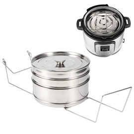 Steamer Pot with Folding Handle, Stackable 3 Tier Stainless Steel Steamer Cooker Pot Set Cook Food Pressure Pot Accessories