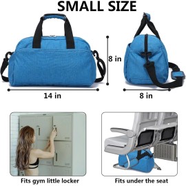 Ineetatu 14 inch Small Gym Bag for Women & Men, Mini Duffel Bag for Travel Sports Lightwe