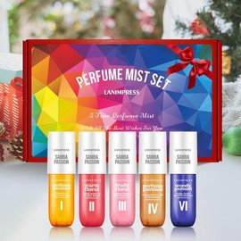 90ML Hair & Body Perfume Spray, 5 Counts/set Long Lasting Body Fragrance Mist, Vanilla Perfumes, Fragrance Gifts for Women & Men, Travel Gifts, Christmas Gift