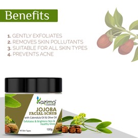 KAZIMA JOJOBA Facial Scrub (100g) with Calendula & Olive Oil
