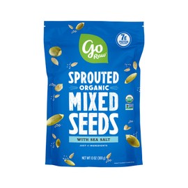 Go Raw Mixed Seeds, Pumpkin, Sunflower & Watermelon Seeds with Sea Salt, Bag Keto Vegan Gluten Free Snacks Organic, Mixed Salted, 13 Oz