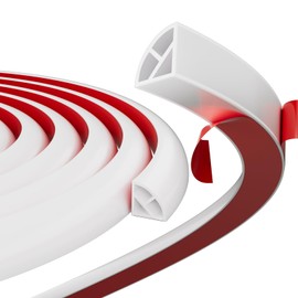 Flexible Quarter Round Molding,196 Inch Peel and Stick Silicone Quarter Round Shoe Molding,Caulk Strip for Wall Edge Floor Corner,Bendable Self-Adhesive Baseboard Trim for Countertop Cabinet and Stair