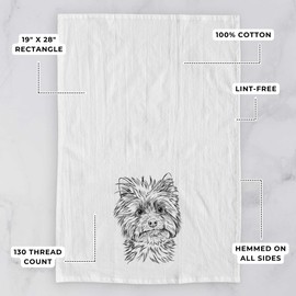 Inkopious Bare Dakota The Yorkshire Terrier Yorkie Tea Towel, Dishcloth, Dinner Napkin, Flour Sack Towel, Kitchen Decoration, Set of 1