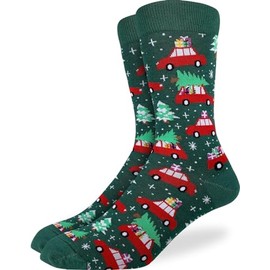 Good Luck Sock Men's Christmas Trees Socks, Adult, Shoe Size 7-12