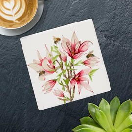 Bee-Tanical Magnolia Coaster Drinks Mat