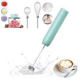 Hand Mixer with Whisk and Forther Wand,Electric Whisk, Milk Frother, Hand Held Mixers,Cordless Hand Mixer, Whisks for Cooking, Mini Mixer,Stirrers Electric,Food Chopper, Baby Food Maker,4-Speed, 10Oz