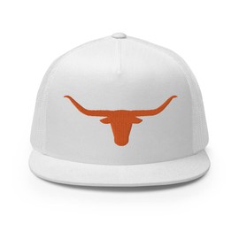 RIVEMUG Texas Western Orange Longhorn Trucker Hat High Crown Flat Bill Country Rodeo Cowboy Ranch Snapback Cap Men Women