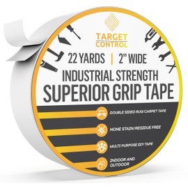 TargetControl™ | 65FT x 2'' | Carpet Tape Double Sided, Rug Tape Grippers for Hardwood Floors & Area Rugs, Carpet Binding Tape Strong Adhesive & Removable, Heavy Duty Stickers Tape