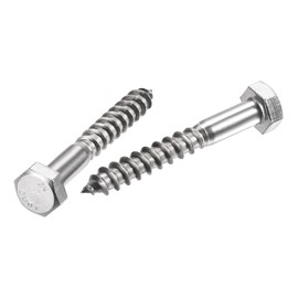 sourcing map Hex Lag Screws, M8 x 60mm 304 Stainless Steel Half Thread Self-Tapping Bolts for Wood Screw 10Pcs