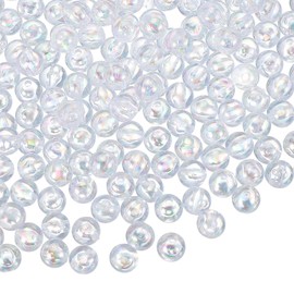 PATIKIL 8 mm Acrylic Round Beads, 100 Pcs AB Colors Round Clear Beads Craft Bead with Hole for Earring Bracelet Necklace Key Chains, Light Green