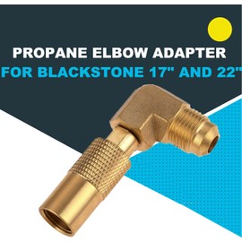 Propane Elbow Adapter for Blackstone 17" and 22", Brass 3/8" Male Flare RV Propane Elbow Adapter Conversion Fitting Low Pressure Compatible with Blackstone 17in and 22in Tabletop Camping Griddles