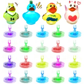 Light Up Duck Plugs 16 Luminous Modes Duck Holder for Dash, Glow in The Dark Rubber Duck Mounts with LED Lights for a Fun and Funky Car Dashboard Display Gift for Lover (20)