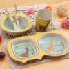 5 pcs set Eco friendly Bamboo Fiber Cartoon Children Tableware