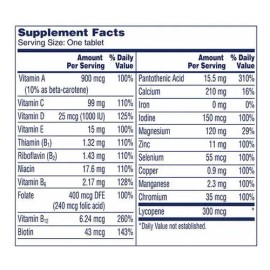 Multivitamínico Hombres One A Day Mens 300 Tb Bayer Vitamina Sabor Neutro