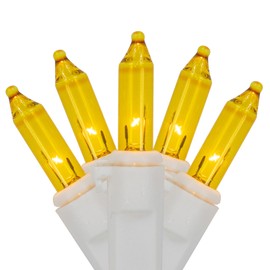 Northlight Mini Incandescent Christmas Lights - 21.5' White Wire - Yellow - 100 ct