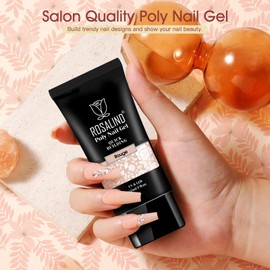 ROSALIND 60ml Poly Nail Extension Gel, Rouge Poly Gel Neutral Color Nail Gel Extension Builder Gel (for Nail Art Design)