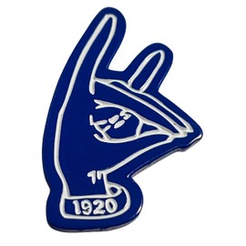 Divine Nine Depot Zeta Phi Beta Hand Sign 1920 Lapel Pin, Blue, 1.25x.75 inches (D9D028)