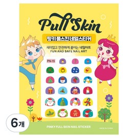 Pinky Tonky Kids Full Skin Nail Stickers, AN-15 (Happy Christmas), 6 pcs / 핑키통키 키즈 풀스킨 네일스티커, AN-15(행복한 성탄절), 6개