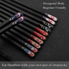 SUPJOYES 6 Pairs Fiberglass Chopsticks - Reusable Japanese Chopsticks Dishwasher