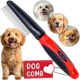 Poodle Comb with Rotating Teeth - 5-in-1 Dog Dematting Tool - Used for Small Size Breeds and Puppies - Cat Comb for Shedding and Deshedding