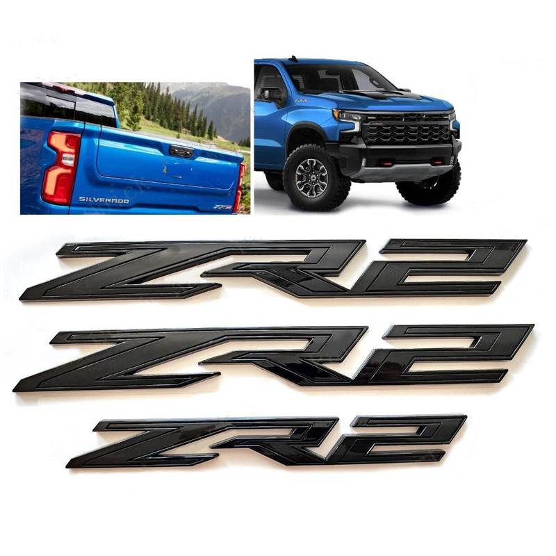 Set 4pack OEM Two Side ZR2 Emblems Badges Plus Rear