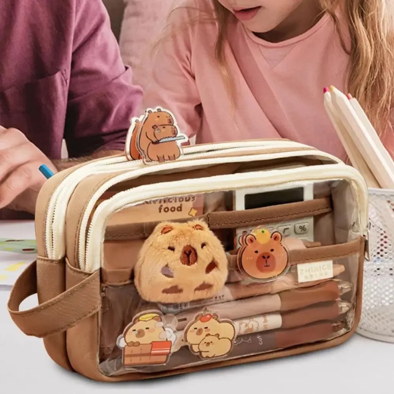 Lápiz Estuche Aesthetic Lapicera Capibara Papelería Bonitos