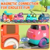 Electric Train Set for Toddlers, Magnetic Train Toys with Light