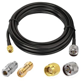 Vecys N to SMA Jumper N Male to SMA Male Low Loss Coaxial Cable RG58 16.4FT/5M + 2PCS Adapter Kit for 3G 4G 5G LTE Antenna Amateur Radio GPS WiFi
