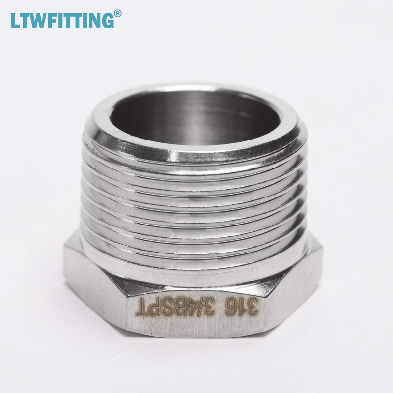 LTWFITTING Stainless Steel 316 Pipe Hex Head Plug Fitting 3/4-Inch