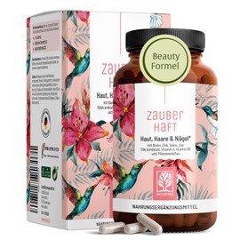 Hair Vitamins - 375mg High Dose Silicon & Biotin Zinc Selenium for Hair - Silica from Bamboo, Copper, Iod, Saw Palm, Nettle and B Vitamins - 120 Hair Vitamin Capsules - Vegan from Germany