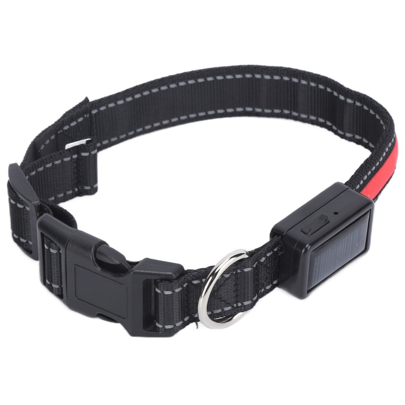 LED Dog Collar USB Rechargeable Solar Luminous Collar Adjustable Lighted