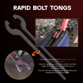 Rapid Tongs Bundle Set for Beginner Futher Smithing,5 Types DIY Blacksmith Tongs with Rivet Rapid Bolt Slot Jaw Flat Jaw V-Bit Scroll Tongs