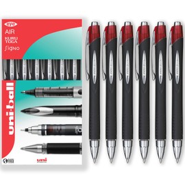 uni-ball Jetstream Retractable Rollerball Pens - SXN-210 RT - 1.0mm Nib - In Gift Box (Pack of 6, Red)