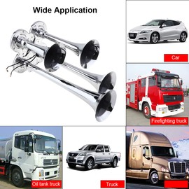 12V / 24V 150dB Super Loud Four Trumpet Air Horn for Car Vehicle Truck Train Boat