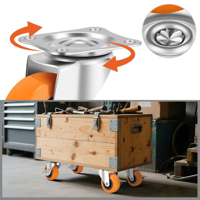 2.5 Inch Caster Wheels, Casters Set of 8,Heavy Duty Caster
