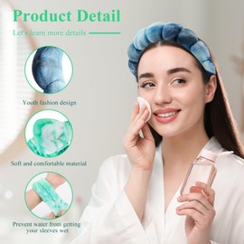 ATROCH Tie Dye Spa Headband, 4 Pcs - Soft & Stretchy Headband for Women for Washing Face, Bubble Skin Care, Makeup, Head Band for Face Wash, Shower Hair Accessories, Girls, Bow Tie Hair Band