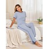 Donnalla Soft Pajamas for Women Set Cotton 2 Piece Stripe