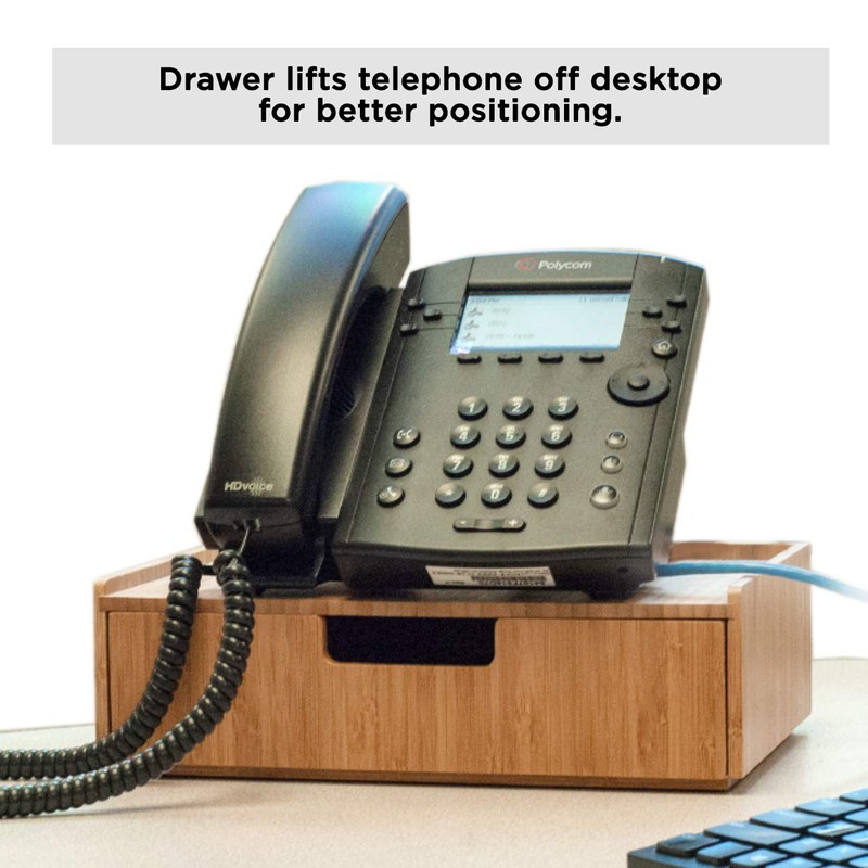 Mobilevision Bamboo Drawer, Stackable Storage Solution for office products pens,