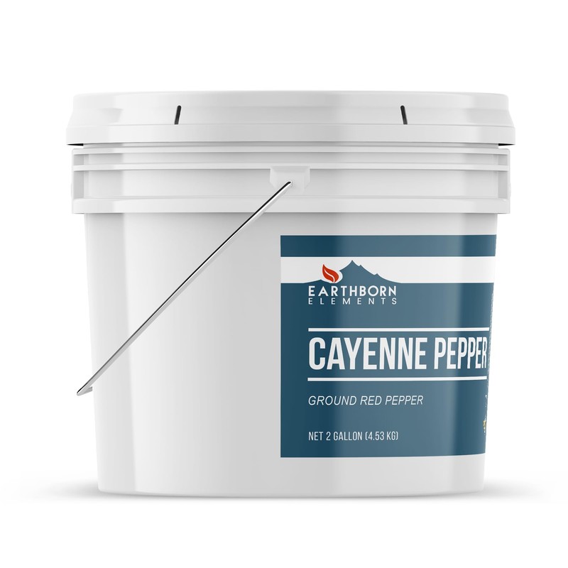 Earthborn Elements Cayenne Pepper, 2 Gallon Bucket, Spicy Flavor, Ground