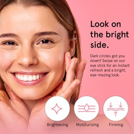 grace & stella Bálsamo iluminador para debajo de los ojos, crema de ojos con cafeína para ojeras, hinchazón, arrugas, hidratante en barra con niacinamida, ácido hialurónico, péptidos, cuidado de la